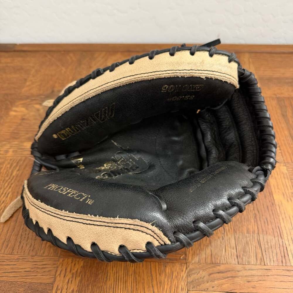 Mizuno Power Close Catcher Mitt Baseball Glove  Black Leather Left Hand 32.5 - Picture 5 of 9